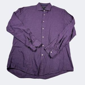 ZARA Mens Collared Button Front Shirt Purple Long Sleeve Classic Slim Fit Top XL